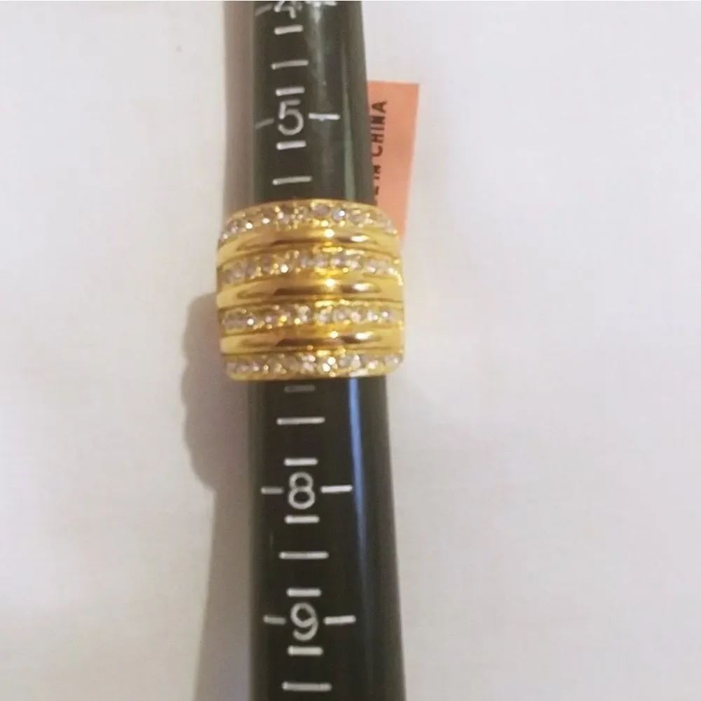 Austrian Crystal Ring in ION Plated YG